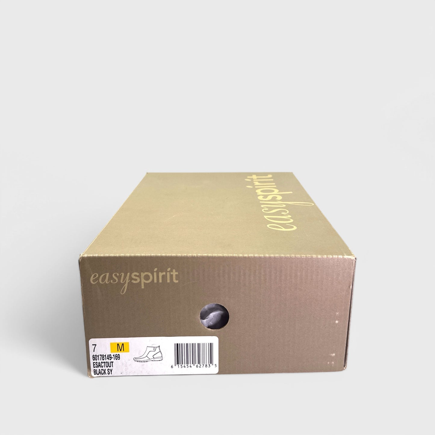 Easy Spirit ESCACTOU Ankle Boots - 7M - Black Faux Leather - Side Zip & Button Detail - NIB