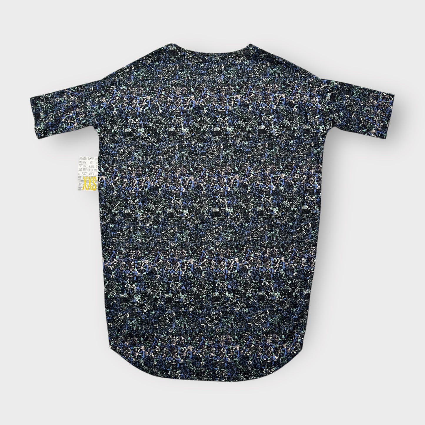 LuLaRoe Irma S/S Tunic Top - Multicolor Ornate Abstract - Women's XXS (00-0) - NWT