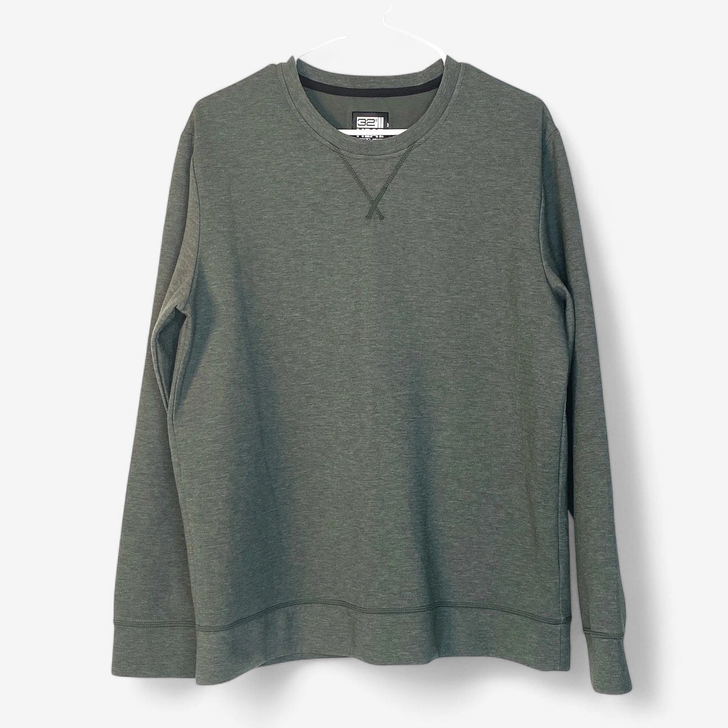 Men's Green Long Sleeve Pullover Sweatshirt - Size M - 32 Degrees Heat