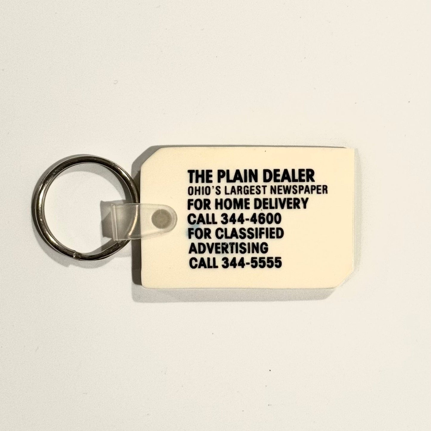 Vintage The Ohio Plain Dealer Newspaper Keychain Key Ring Rubber