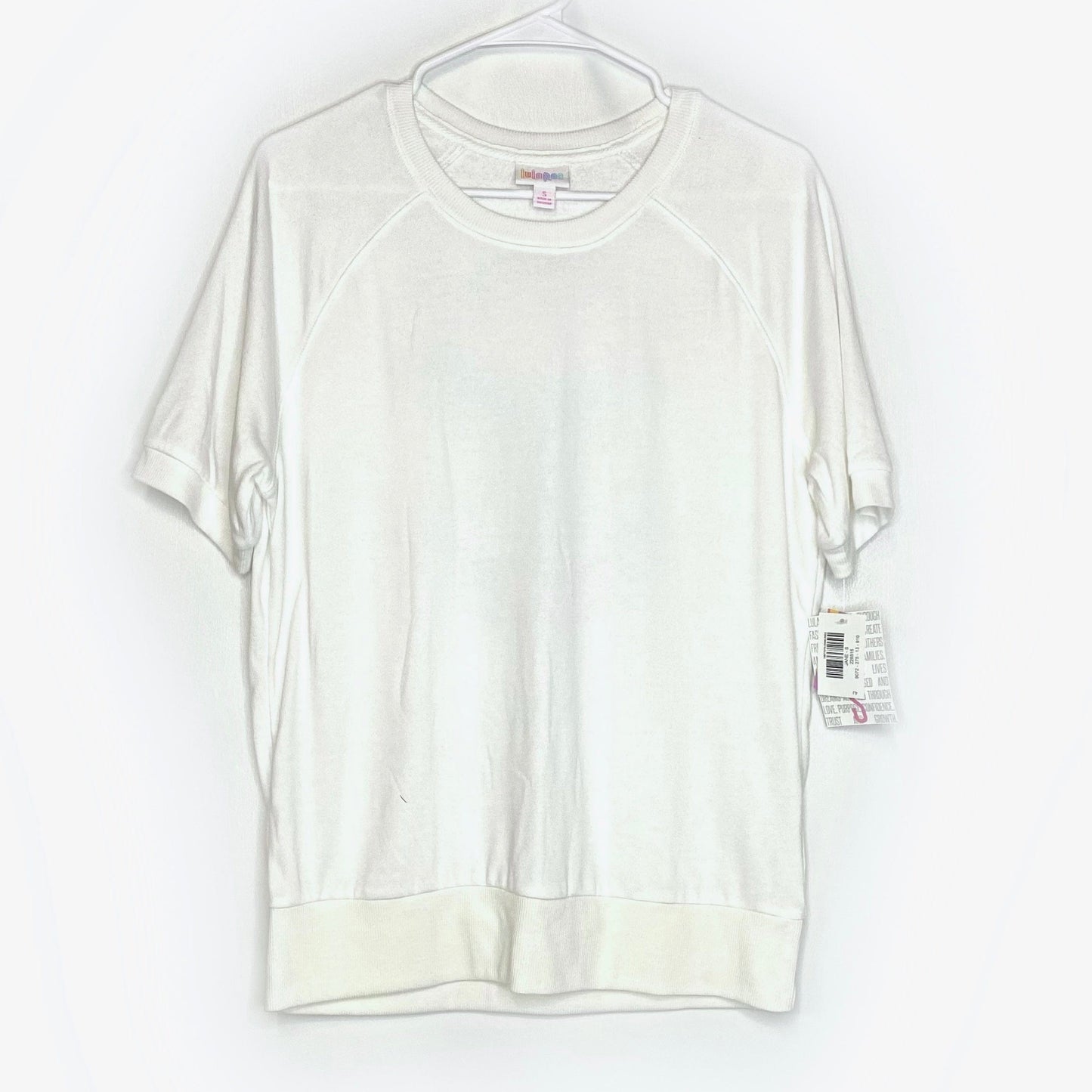 LuLaRoe Womens S Limited Edition White ‘Jane’ S/s Top - Ultra-Soft Terry NWT