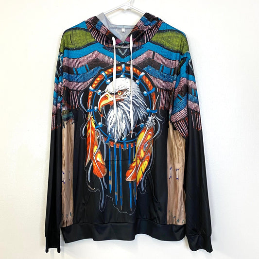 Mens Size XXL Dream Catcher Eagle Graphic Sweatshirt L/s Novelty