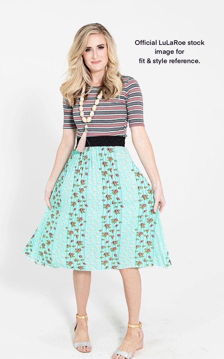 LuLaRoe Elegant Jill Accordion Skirt | M | Gold/black | NWT