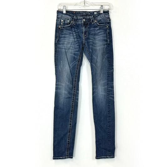 Miss Me Womens Denim Skinny Jeans - Machine Washable Comfort - Perfect for Casual Wear - Available in Blue, Size 27