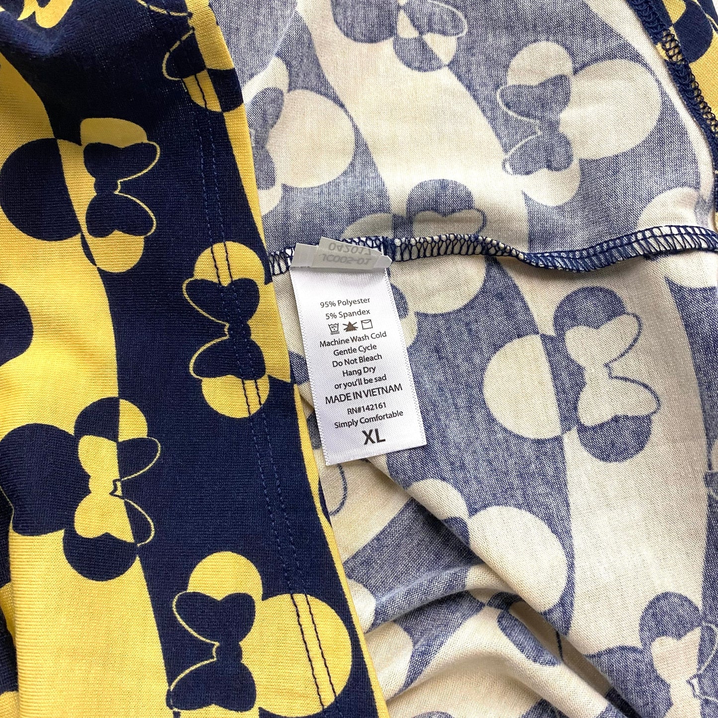 LuLaRoe Disney | ‘Minnie Mouse’ Positive/Negative Irma S/s Tunic Top | Color: Dark Blue/Yellow | Size: XL | NWT