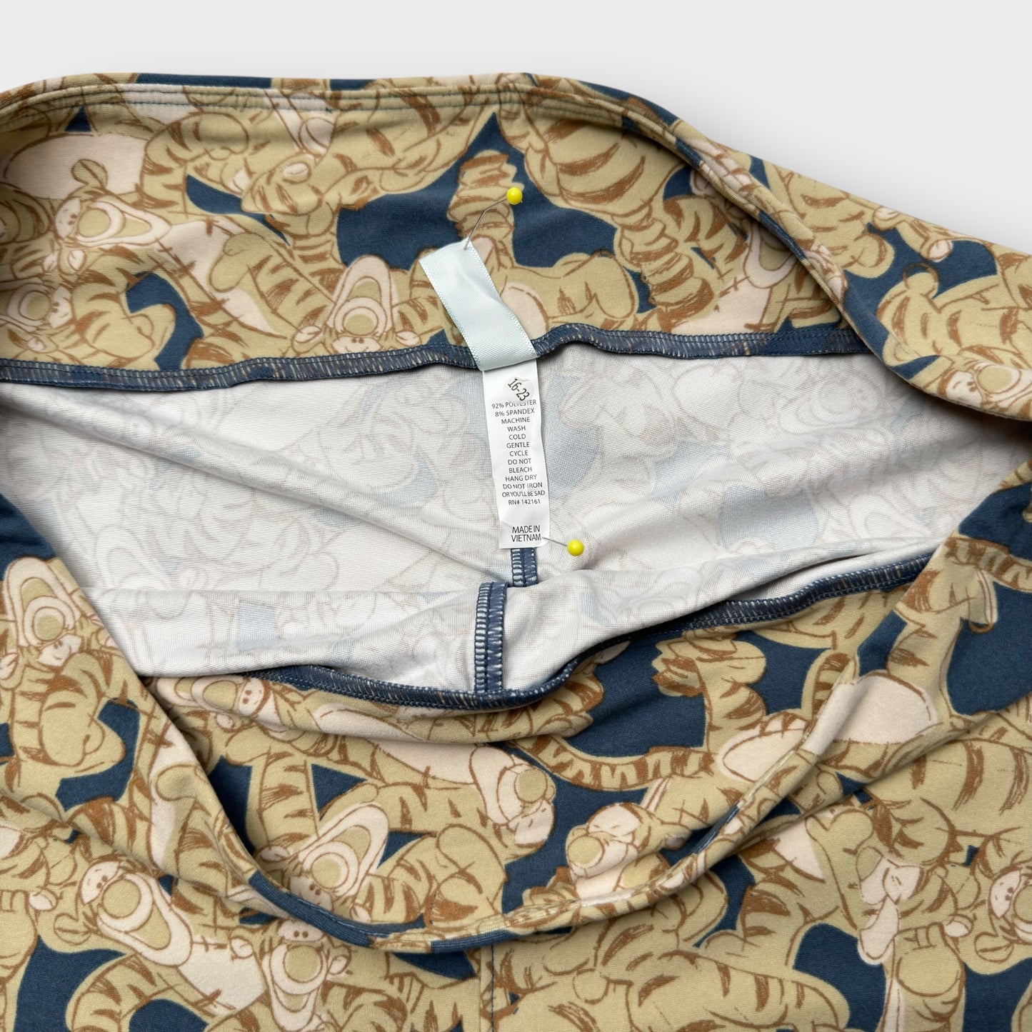 LuLaRoe | Print Leggings | TC2 (20-26) | Cream/blue | TIGGER | New