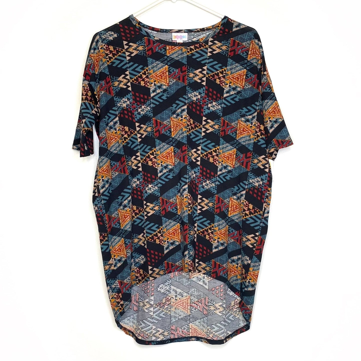 LuLaRoe Womens Size XXS Multicolor/Black Geometric IRMA S/s Top NWT