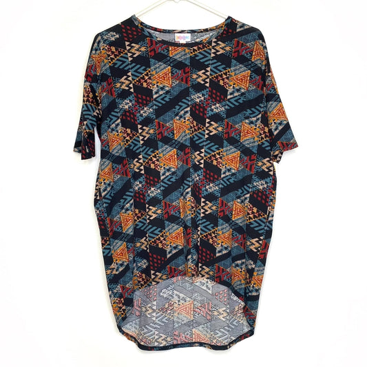 LuLaRoe Womens Size XXS Multicolor/Black Geometric IRMA S/s Top NWT