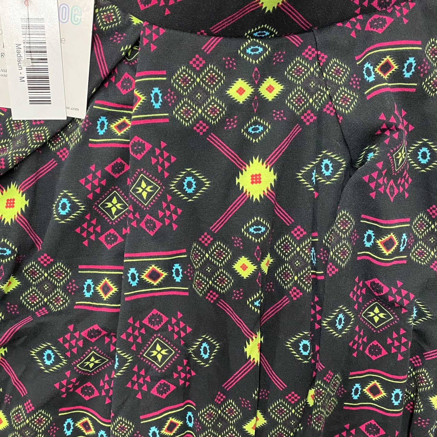 LuLaRoe Madison Pleated Skirt w/Pockets | M (10-12) | Neon Southwestern | NWT
