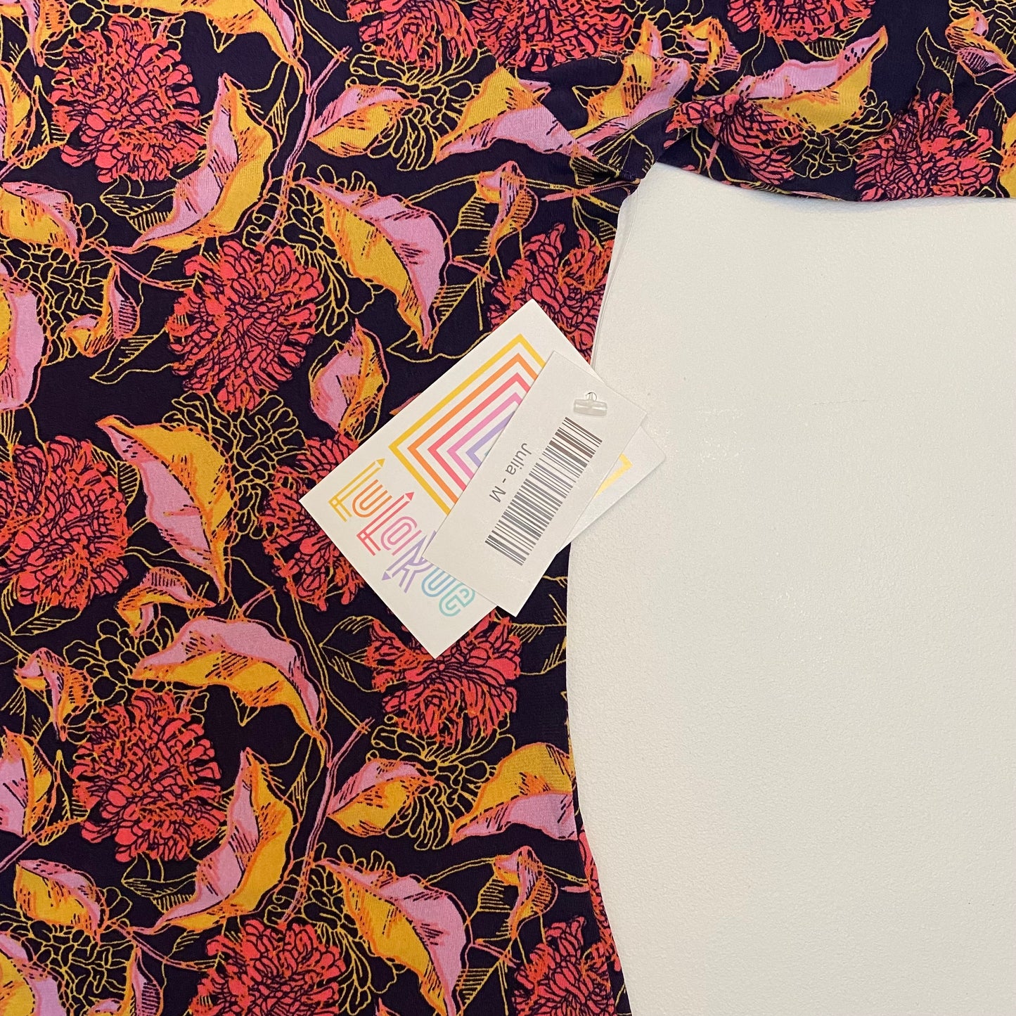 LuLaRoe Julia Bodycon Dress | M (8-10) | Black/Multicolor Floral | NWT