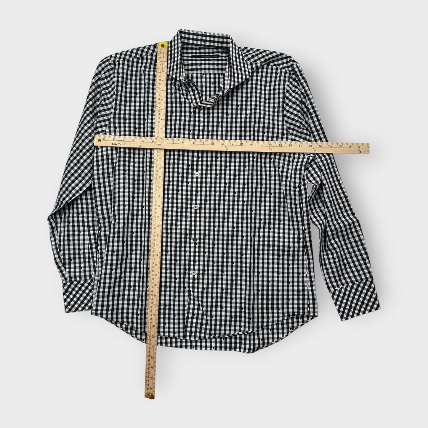 Zachary Prell Men's Black & White Gingham Check Dress Shirt - Size XL