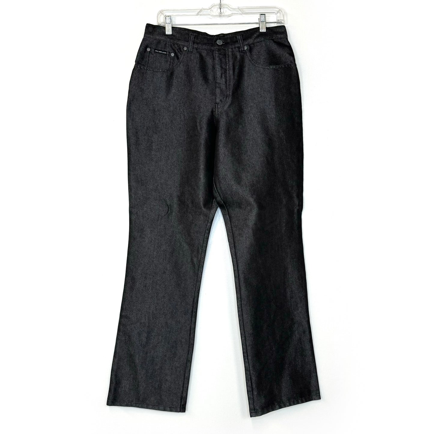 New York & Company Womens Denim Over Dye Jeans – Pre-Owned, Size 12, Black – Perfect for Casual Wear