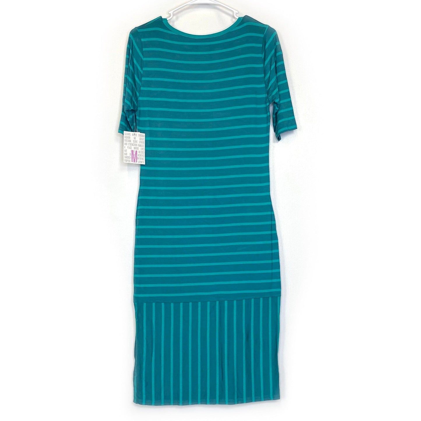 LuLaRoe Julia Bodycon Dress | M (8-10) | Green/Green | Striped | NWT