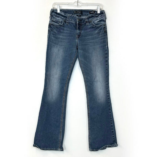 Silver Jeans Suki Mid Boot Fluid Denim – Pre-Owned Quality for Women – Available in Blue – Size 31/31