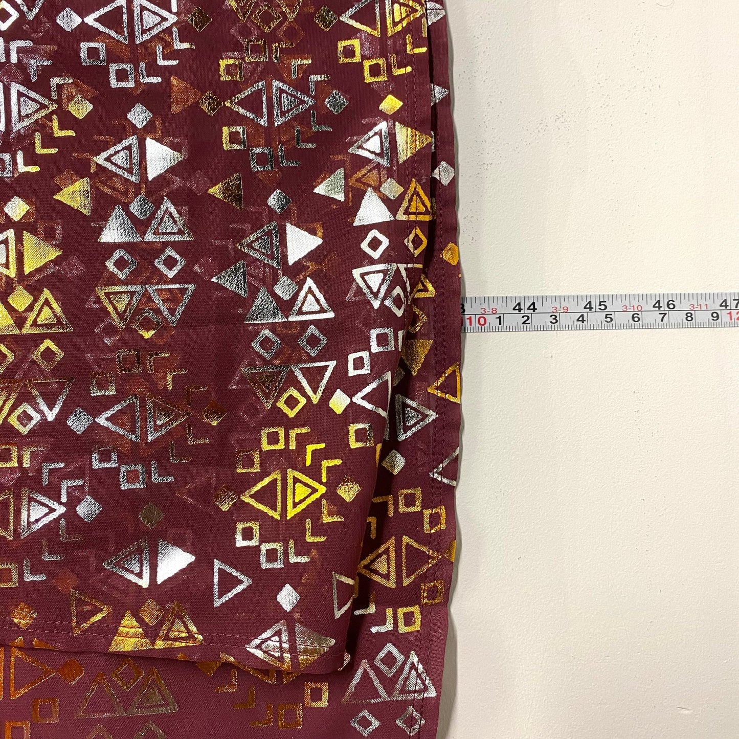 LuLaRoe Womens Size S ELEGANT Red/Gold/Silver Joy Geometric Duster Vest Sleeveless NWT