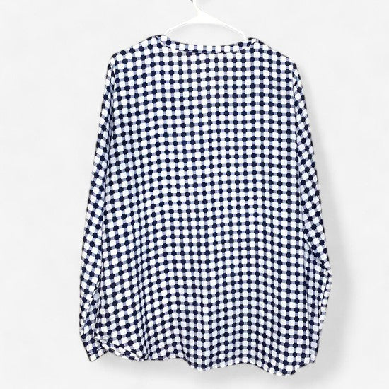 41 Hawthorn Women's White and Navy Blue Shirt Blouse - Size XL