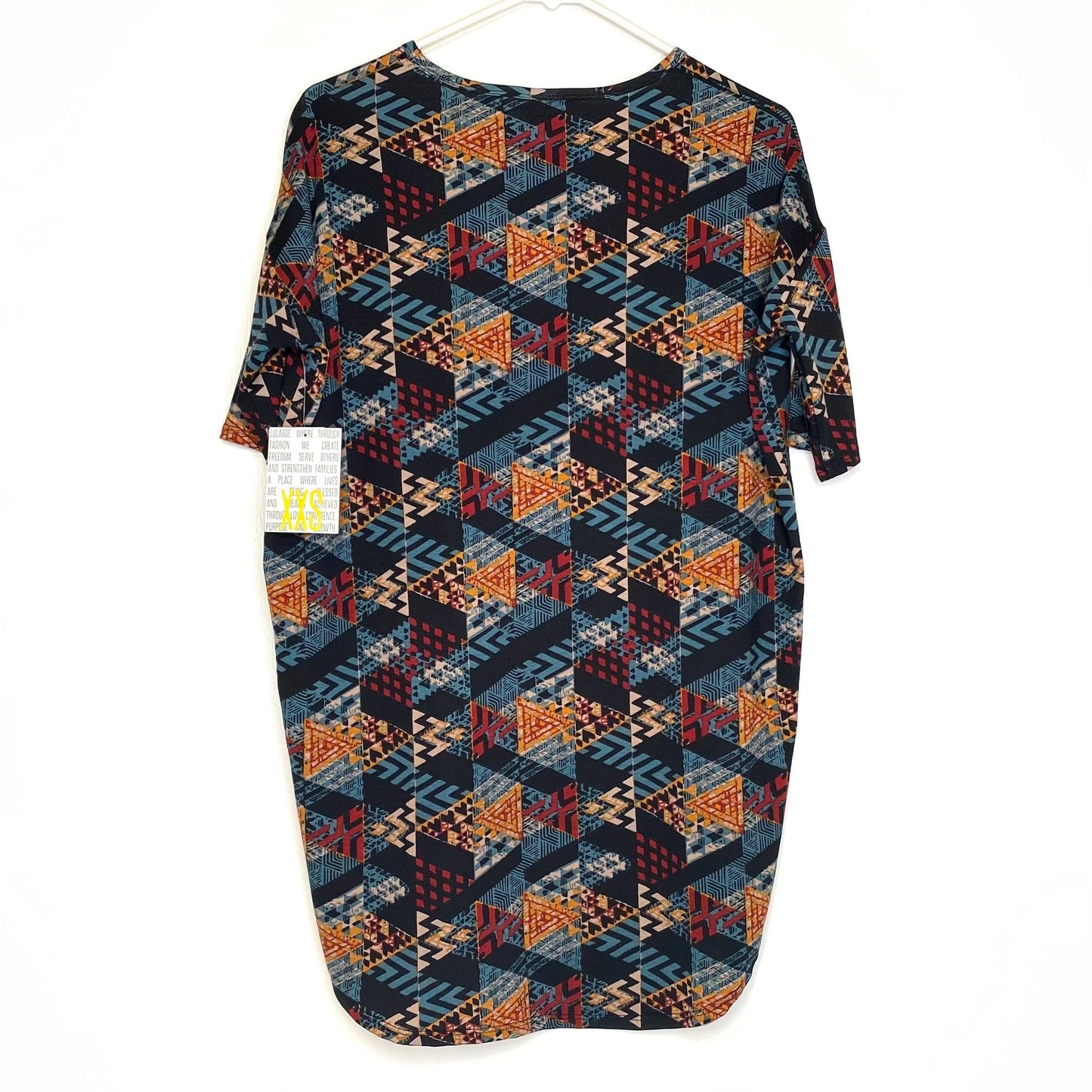 LuLaRoe Womens Size XXS Multicolor/Black Geometric IRMA S/s Top NWT