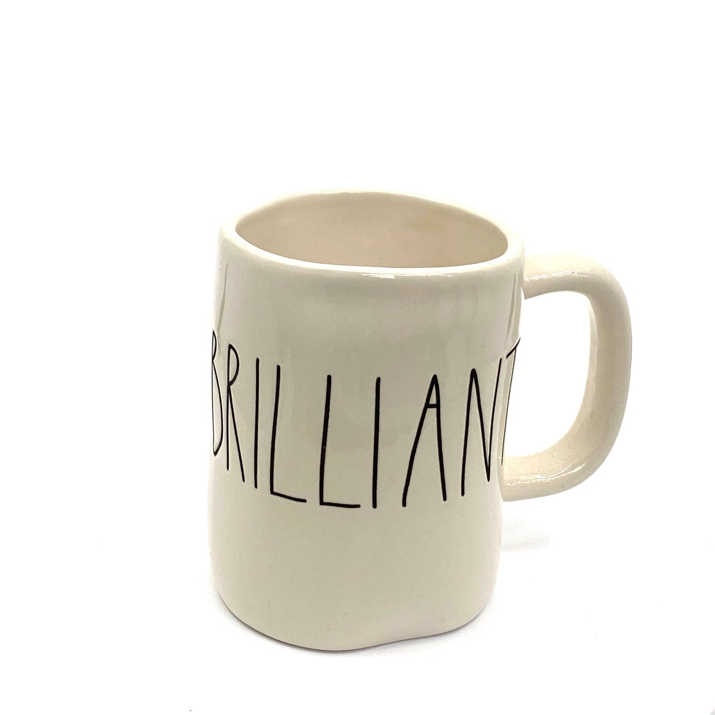 Rae Dunn Artisan Collection ‘BRILLIANT’ Large Letter White Coffee Cup Mug By Magenta