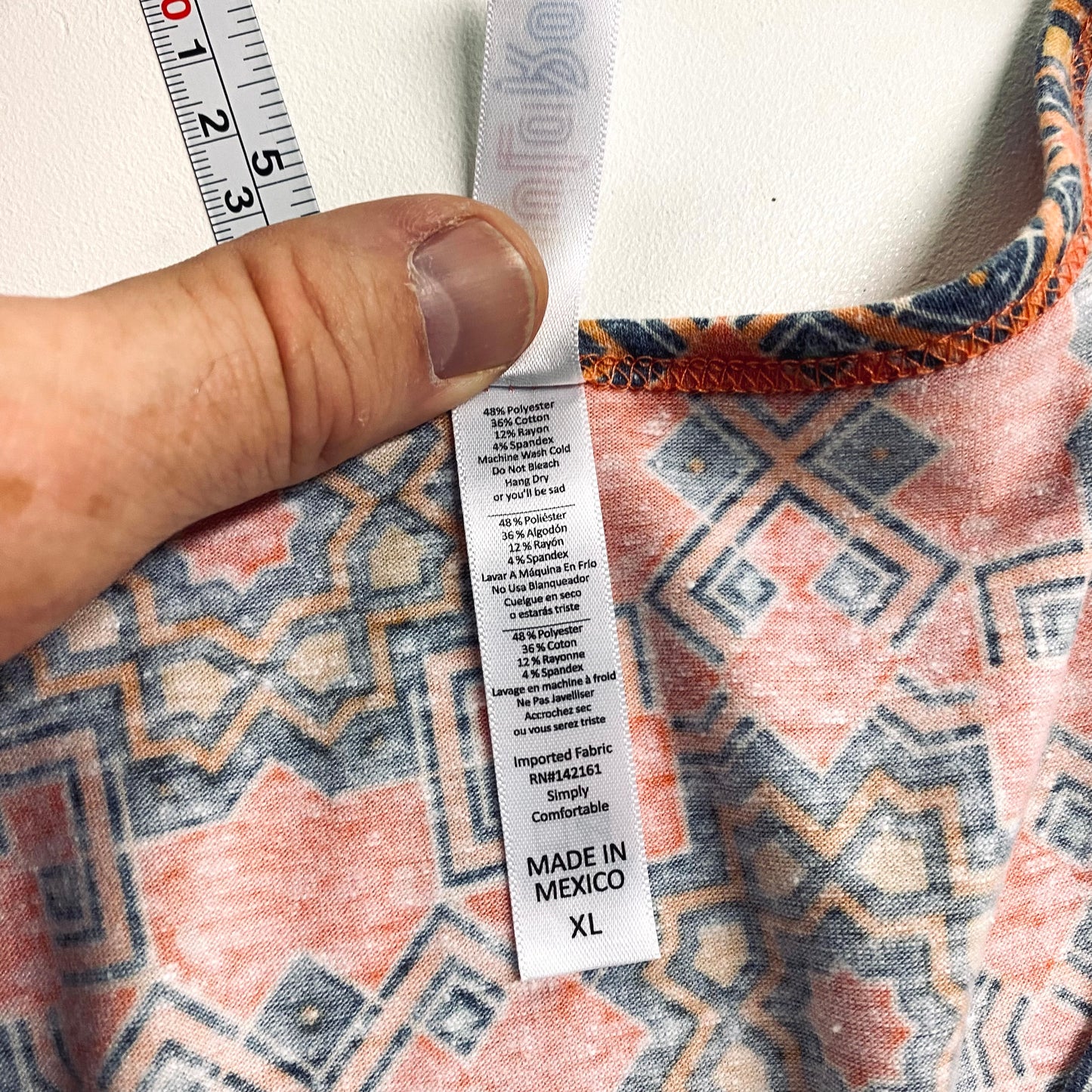 LuLaRoe Womens XL Orange/Blue/Yellow Mandala Classic T S/s Top | NWT
