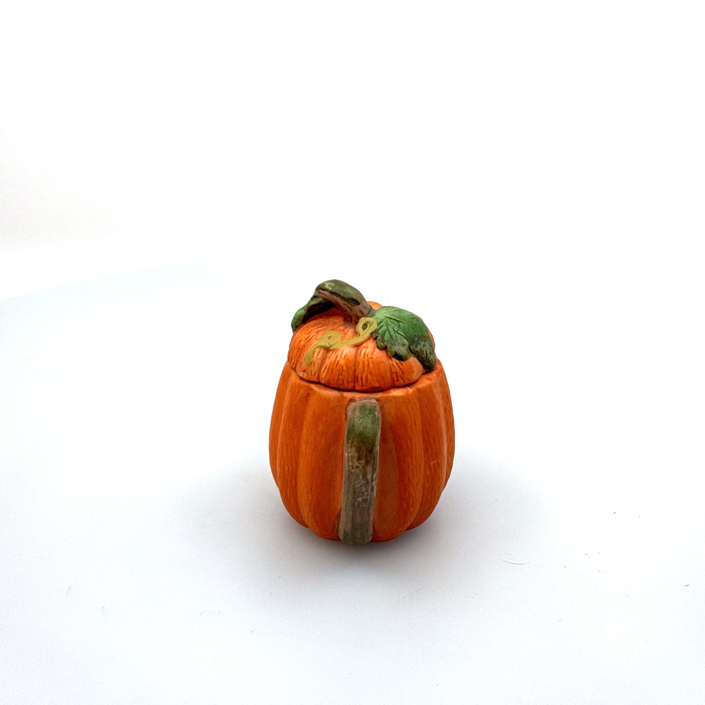 Handpainted | Miniature Pumpkin Teapot | Color: Orange | Pre-Owned/Vintage