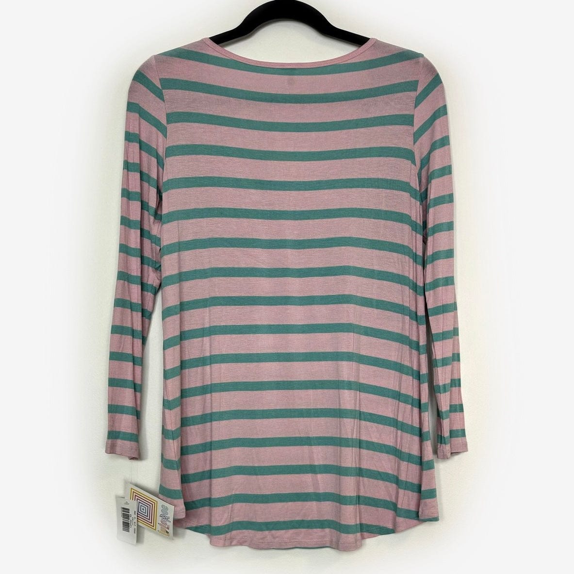 LuLaRoe Vault | Lynnae L/s Top | Size: XS (2-4) | Pink/Green | Striped | NWT