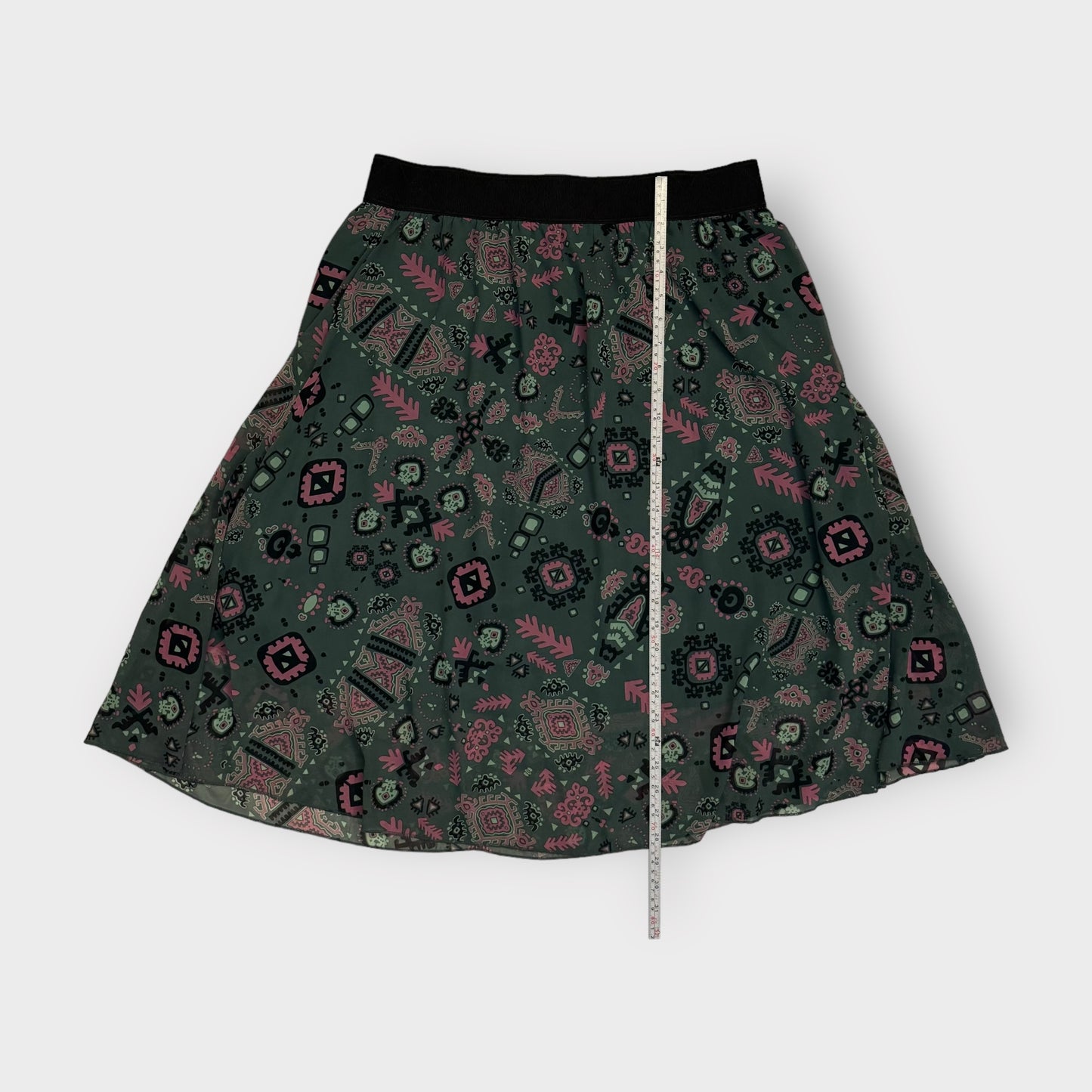 LuLaRoe Lined Lola Skirt | XL | Green/purple/black Tribal | NWT