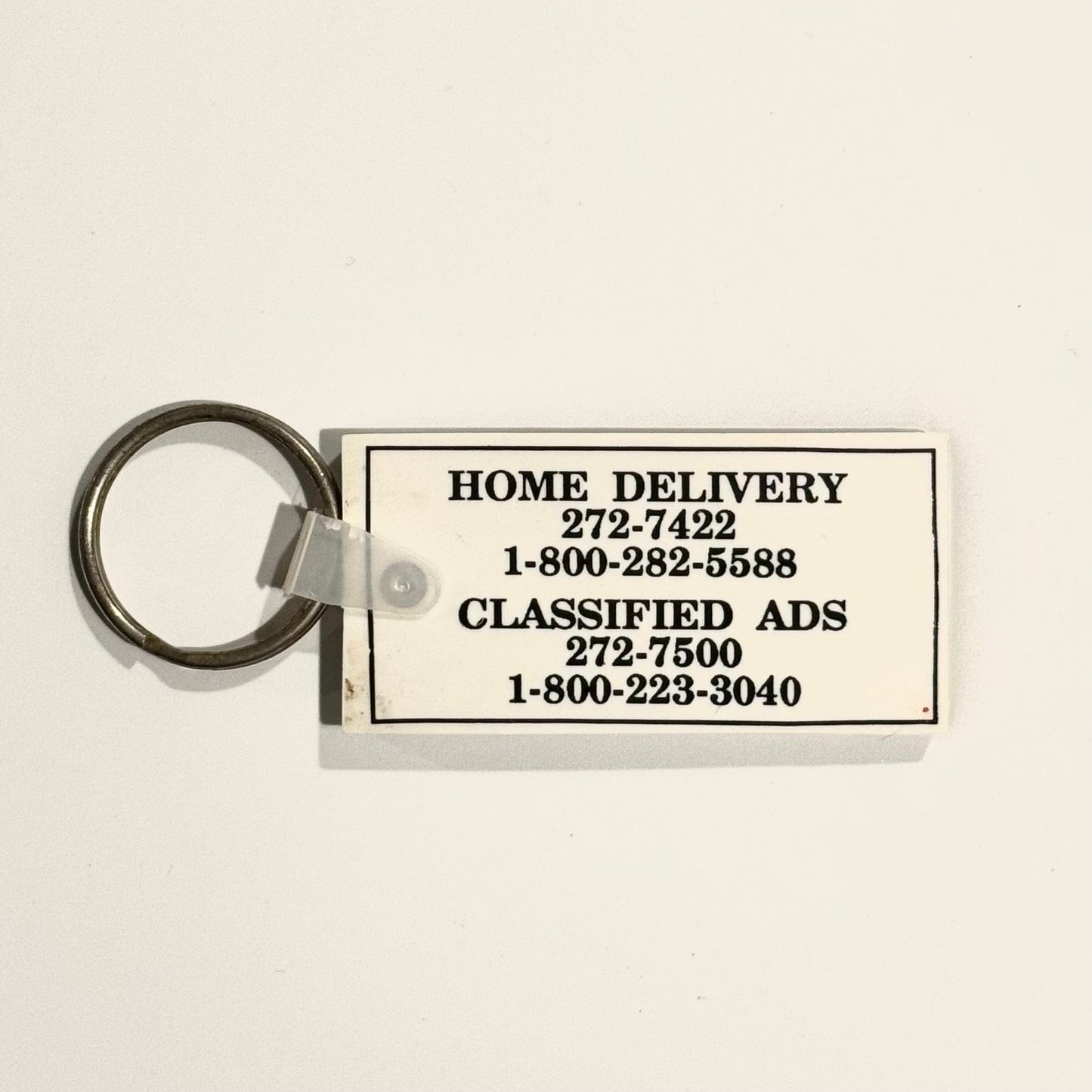 Vintage The Tampa Tribune Newspaper Keychain Key Ring Rubber