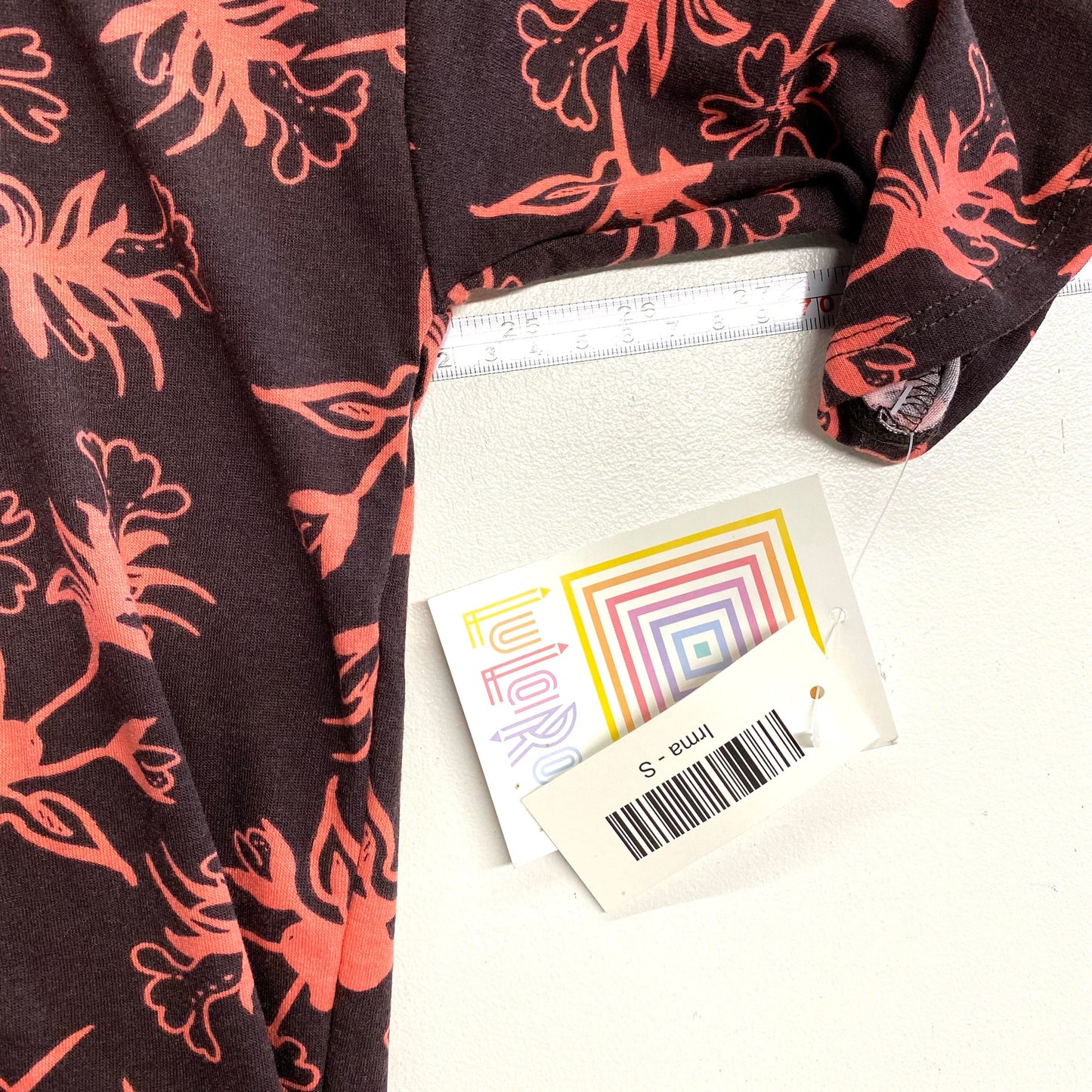 LuLaRoe Womens S Irma Brown/Pink Floral S/s Tunic Top NWT