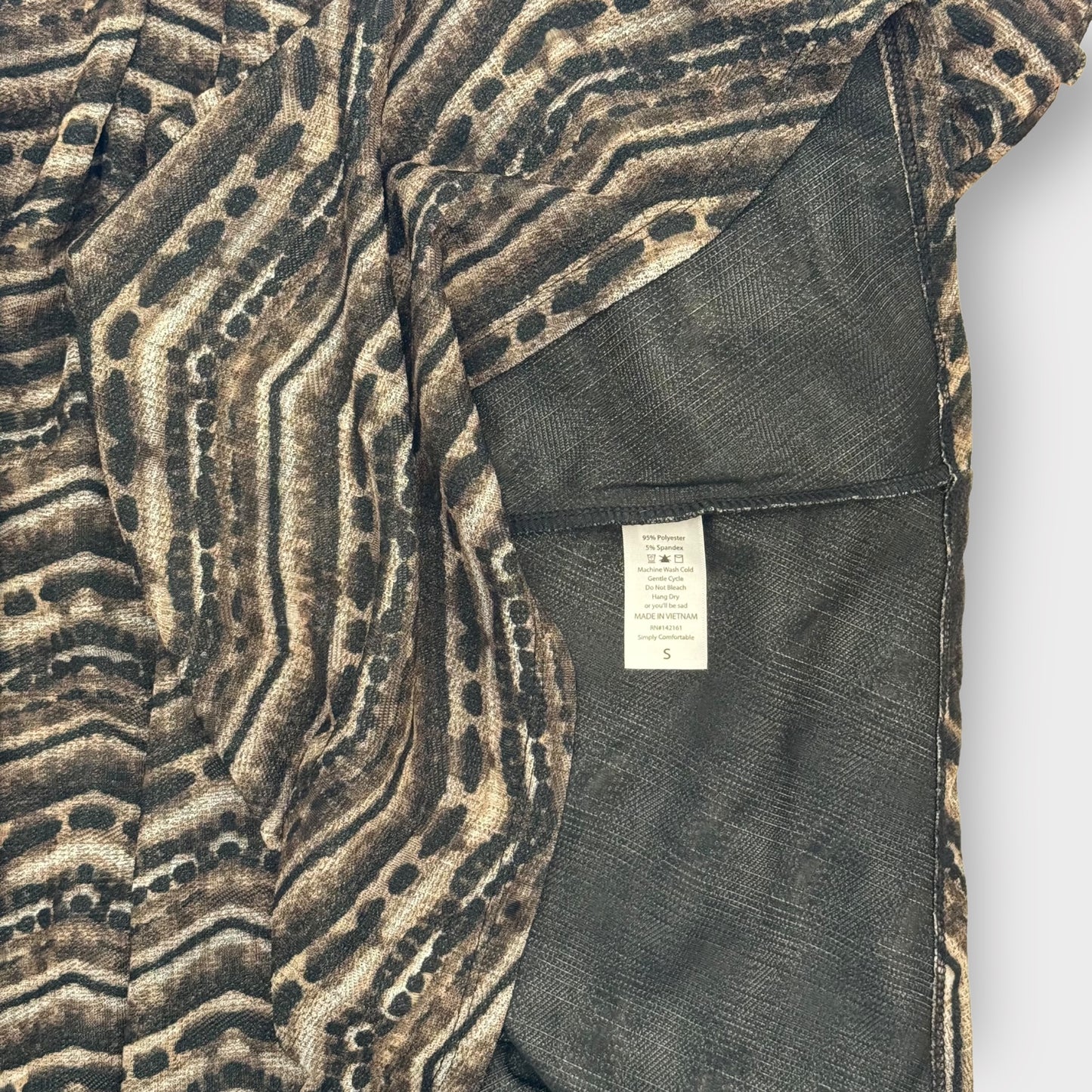 LuLaRoe Madison Pleated Skirt | S (6-8) | Brown/Black Zigzag Striped | NWT