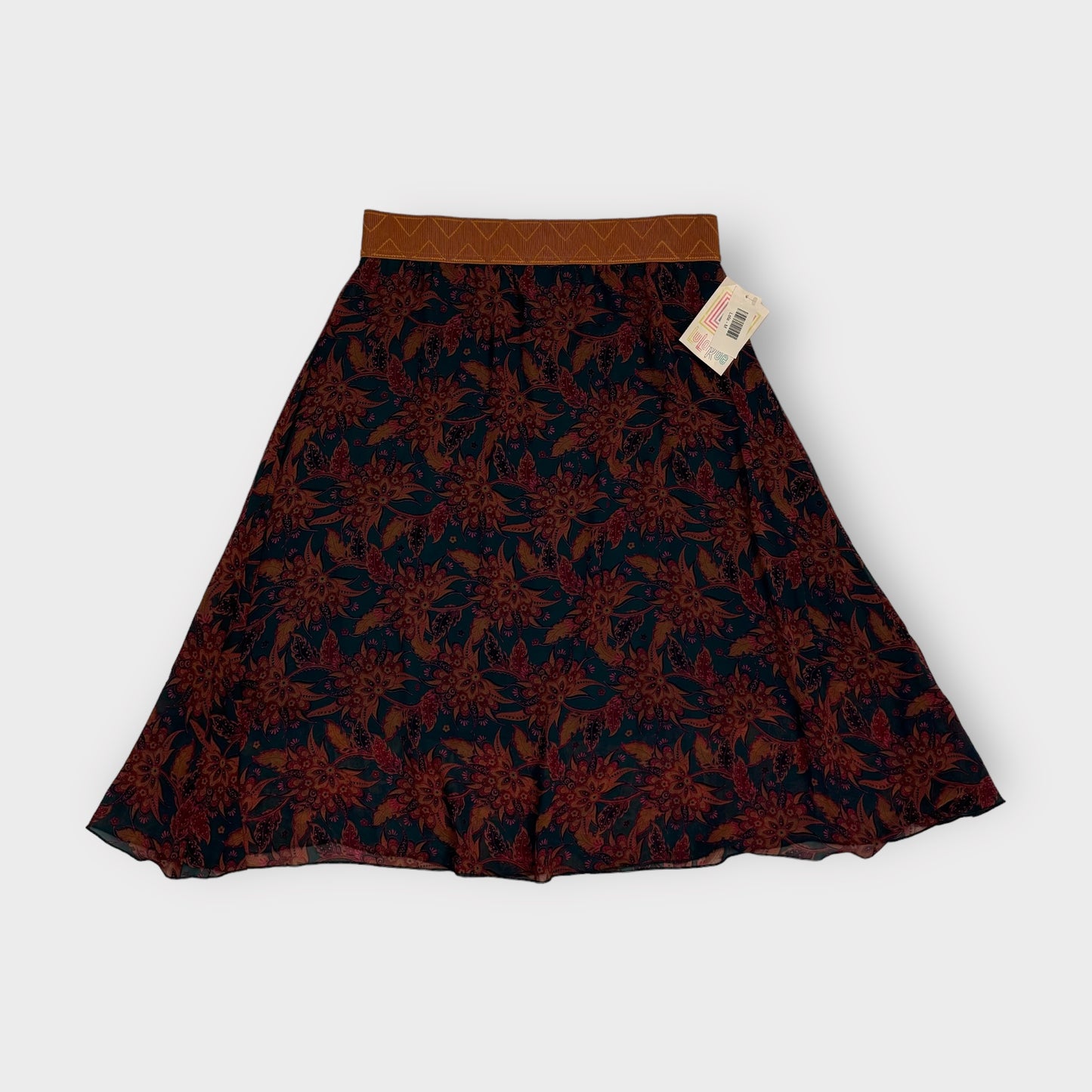 LuLaRoe Lined Lola Skirt | M | Yellow/Purple/Blue Floral | NWT