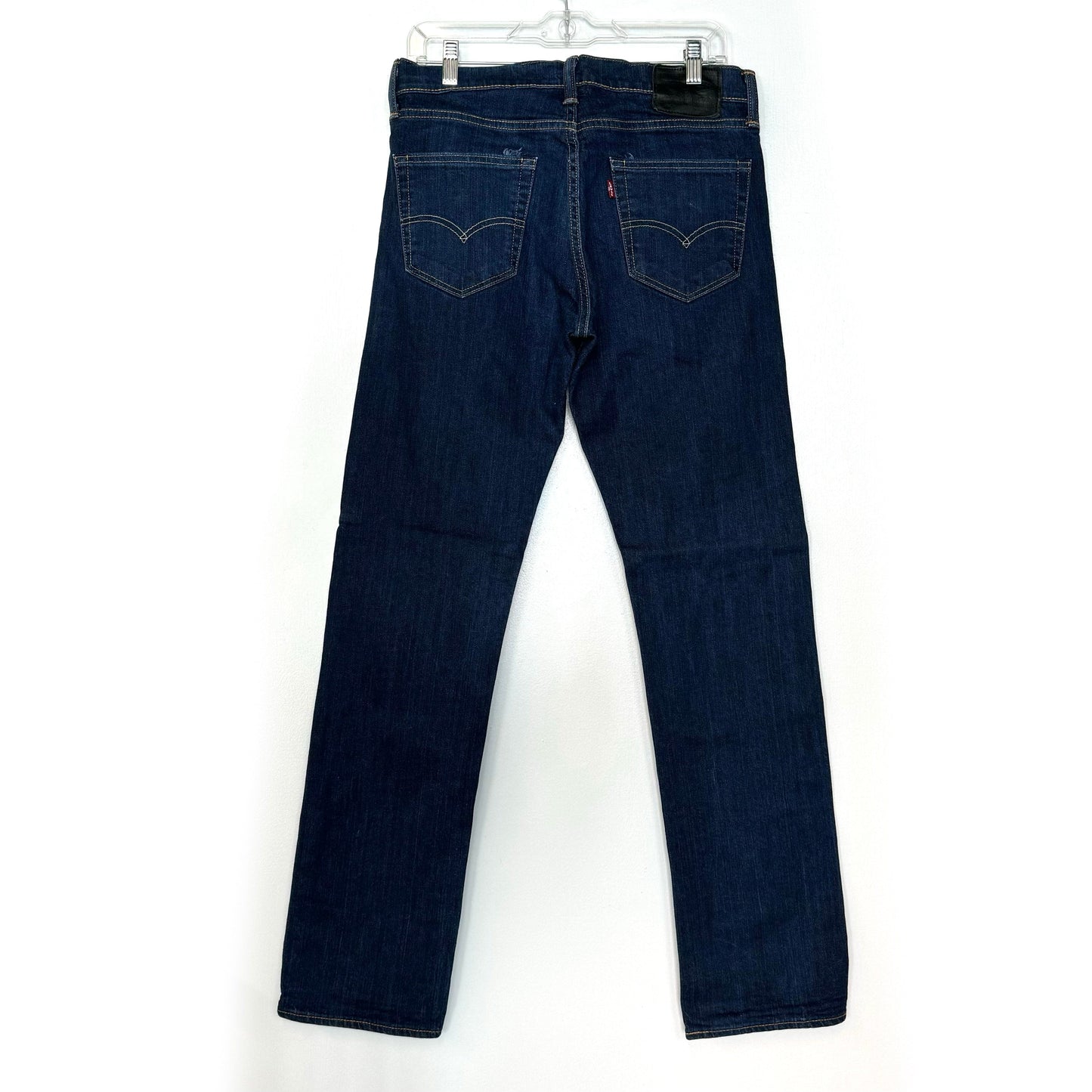 Levi Strauss Mens Straight Denim Jeans – Durable Cotton Fabric for Everyday Wear – Perfect for Men of All Ages – Dark Blue, Size 32x34