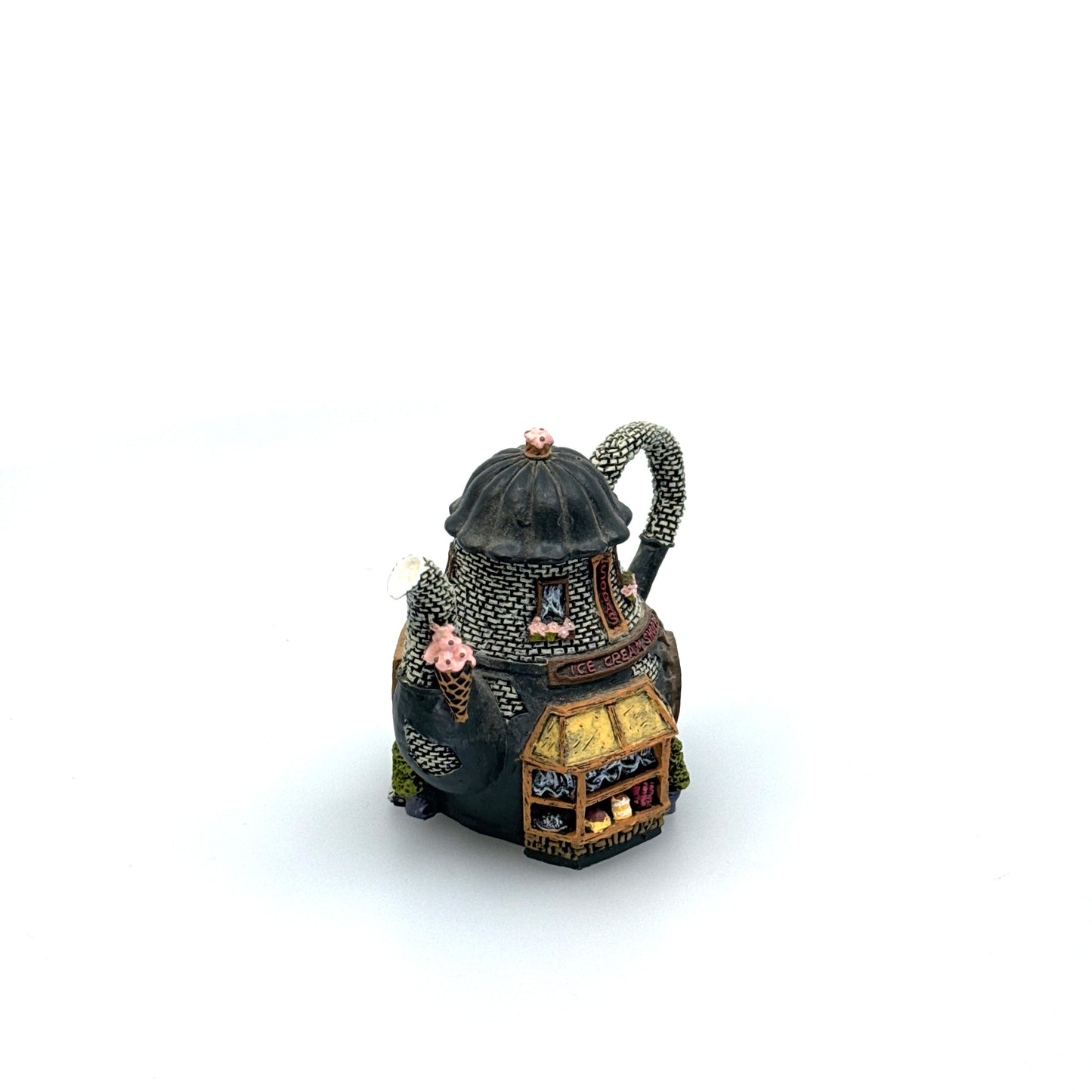 Hometown Teapot Cottages | ‘Ice Cream Shoppe’ Miniature | Color: Multicolor | Vintage