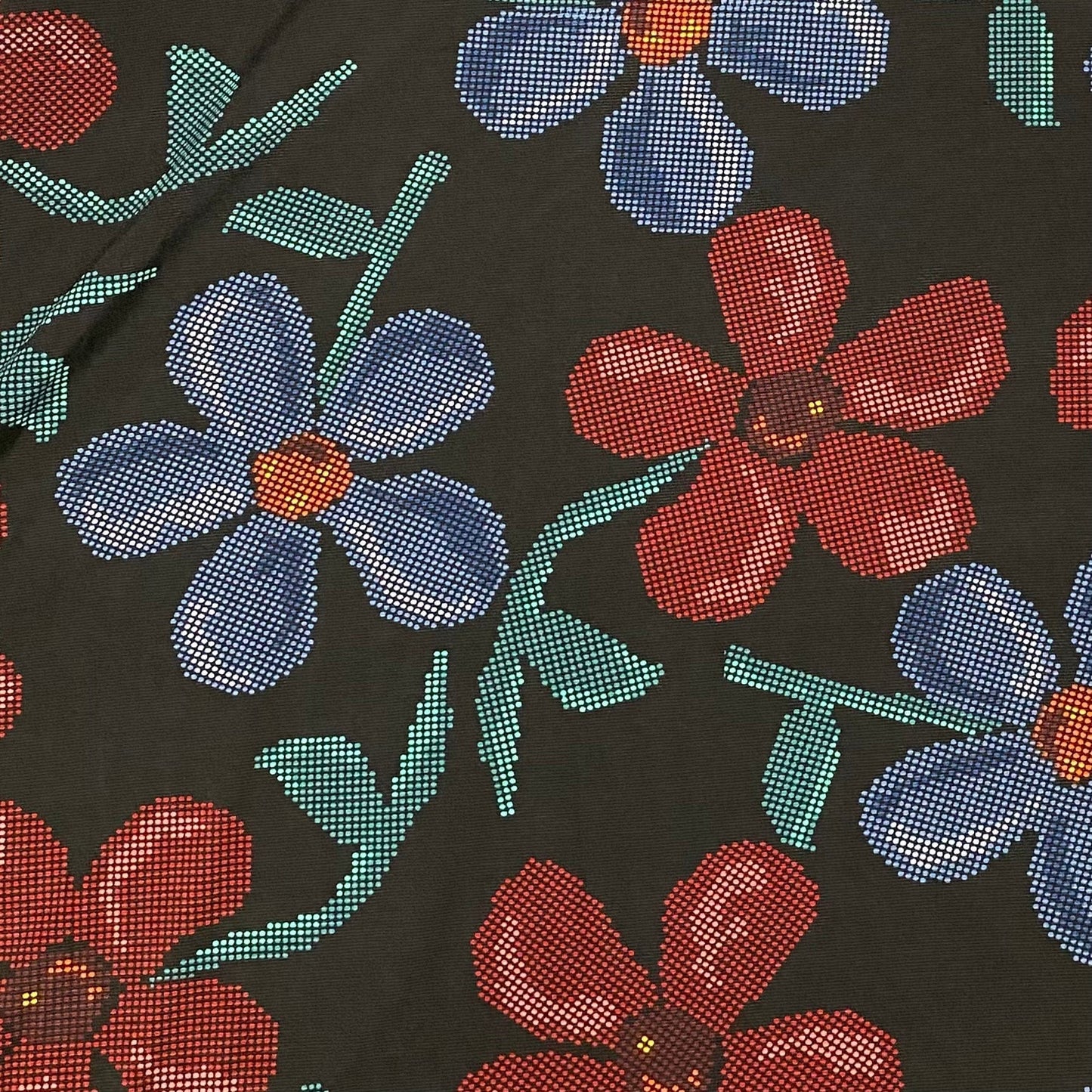 LuLaRoe Womens S Red/Blue/Black Stylized Floral Dot Print Azure Skirt NWT*