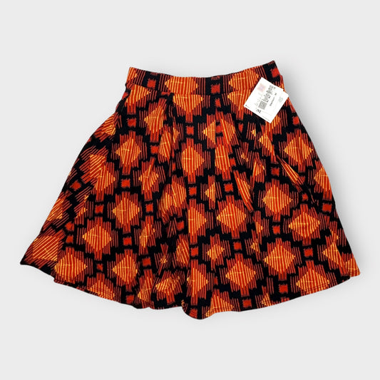 LuLaRoe Madison Pleated Skirt | M (10-12) | Orange/Yellow Southwestern Stripes | NWT
