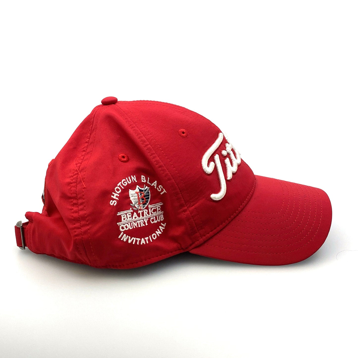 Titleist Mens Red Adjustable Golf Baseball Hat Cap Breathable - BCC Shotgun Blast Pre-Owned