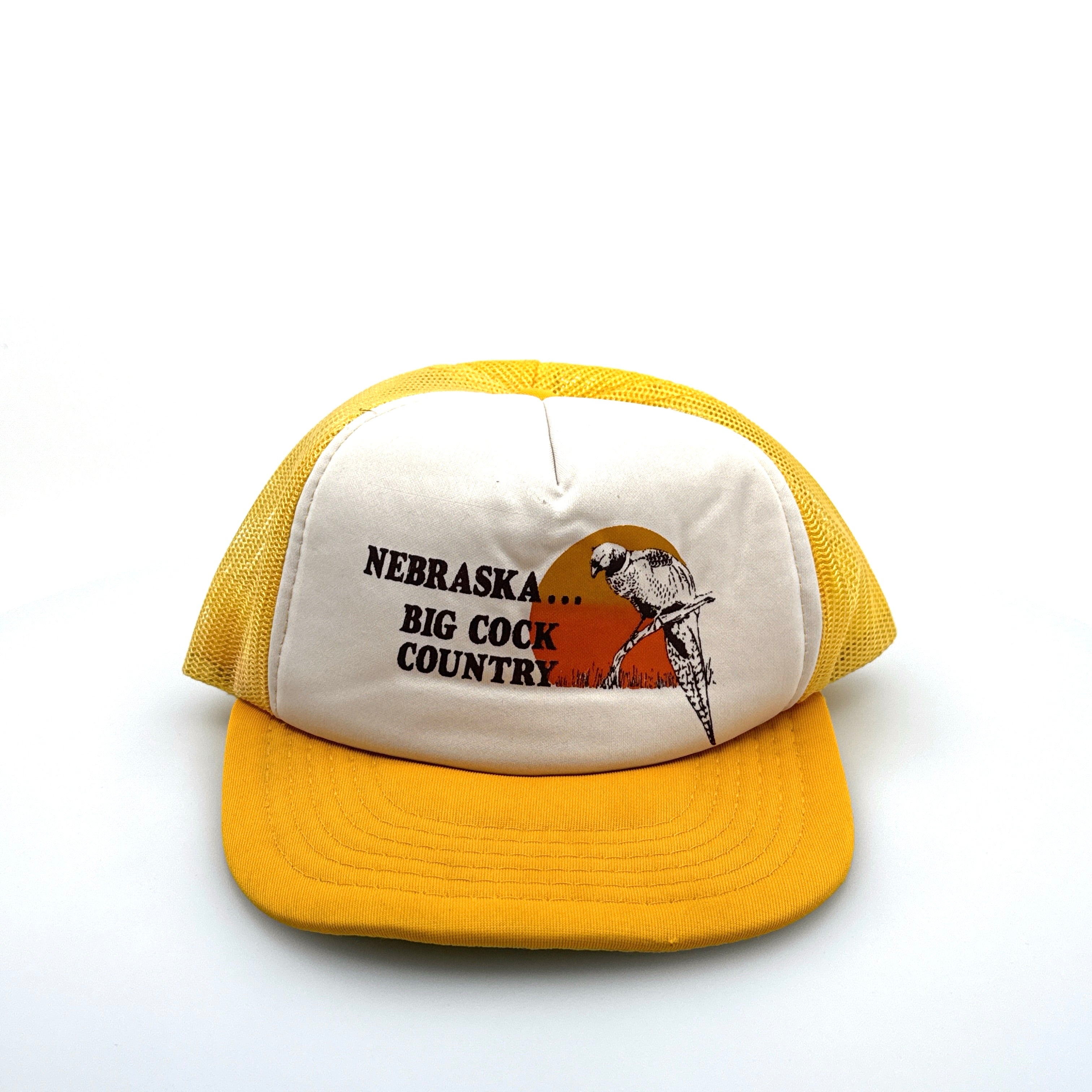 Nebraska | Big Cock Country | Vintage Trucker Hat | Yellow/White | Fair