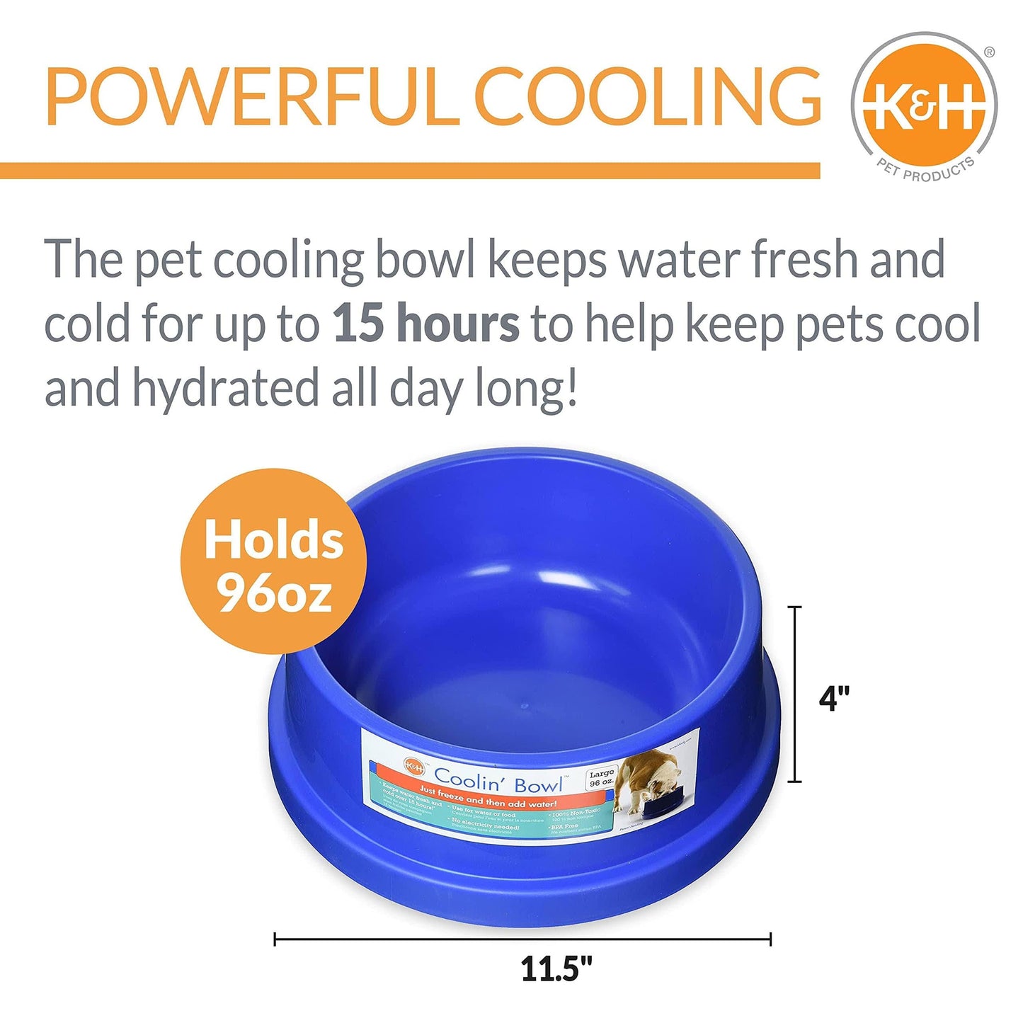 K&H Cooling Feeder Dog Bowl, 12 Cups (96 Fl Oz.)