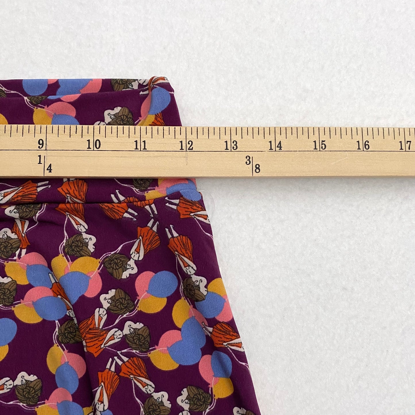 LuLaRoe Kids Azure A-Line Skirt | 12 (12-14) | Purple/Multicolor Girl w/Balloons | NWT