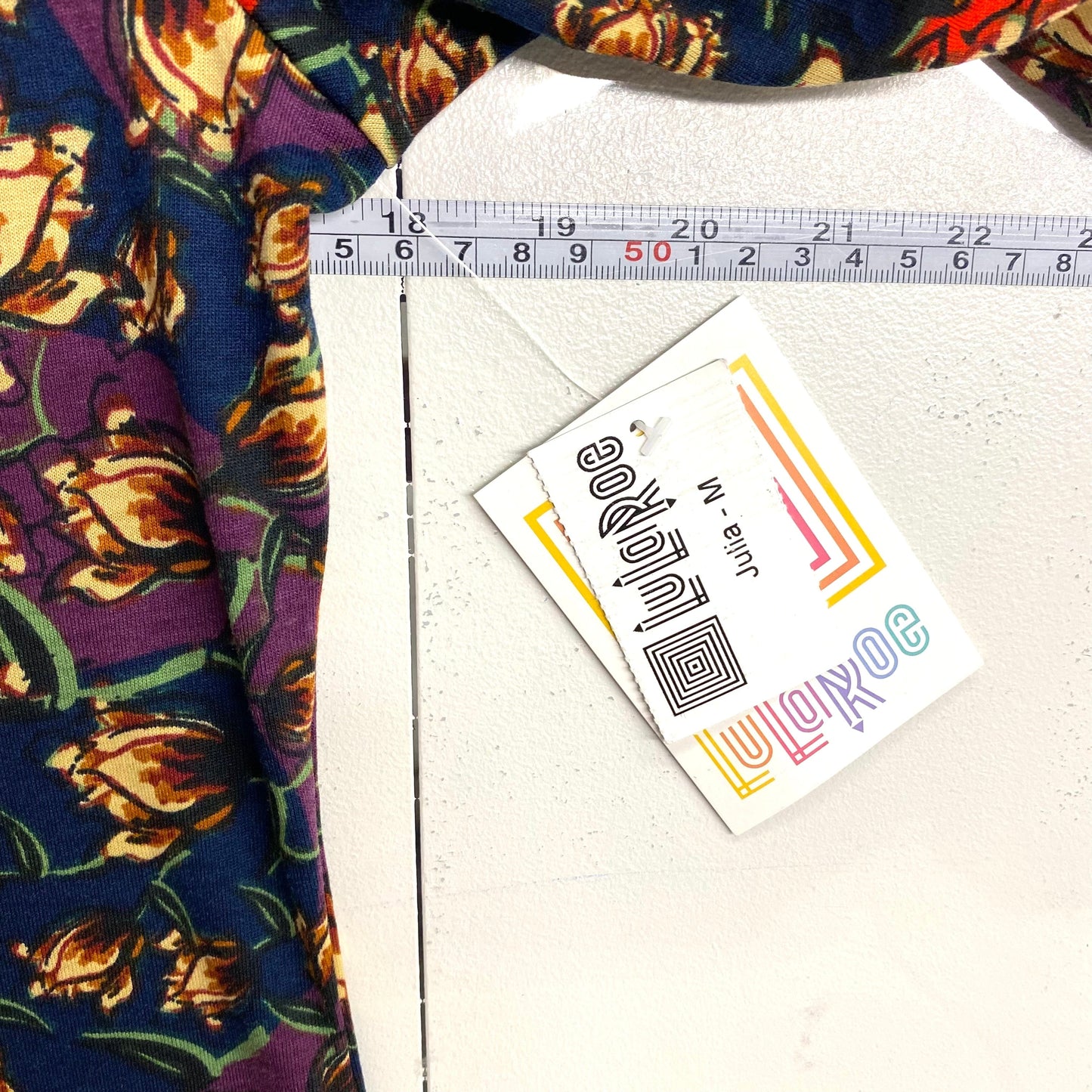 LuLaRoe Julia Bodycon Dress | M (8-10) | Purple/Red/Blue | Floral | NWT