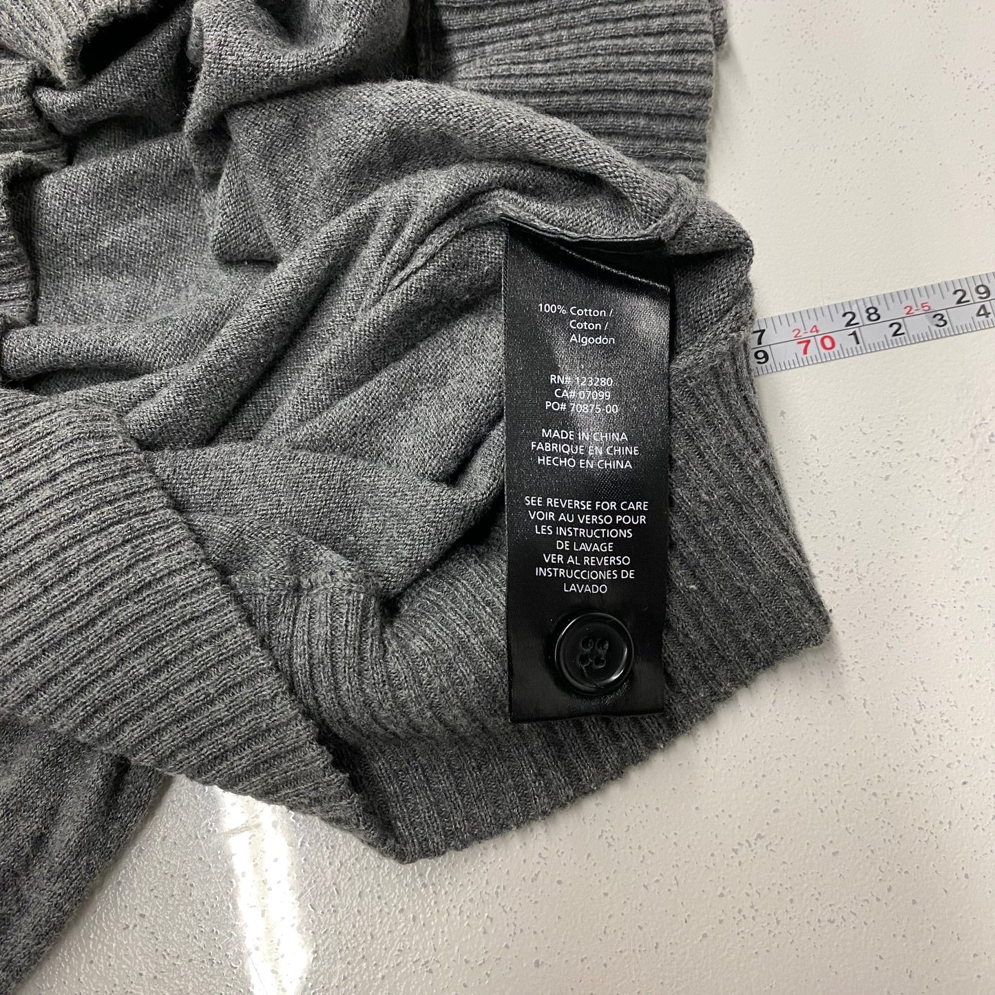 TravisMathew Mens Gray Henley Collar Cotton Golf Sweater - Extra Large