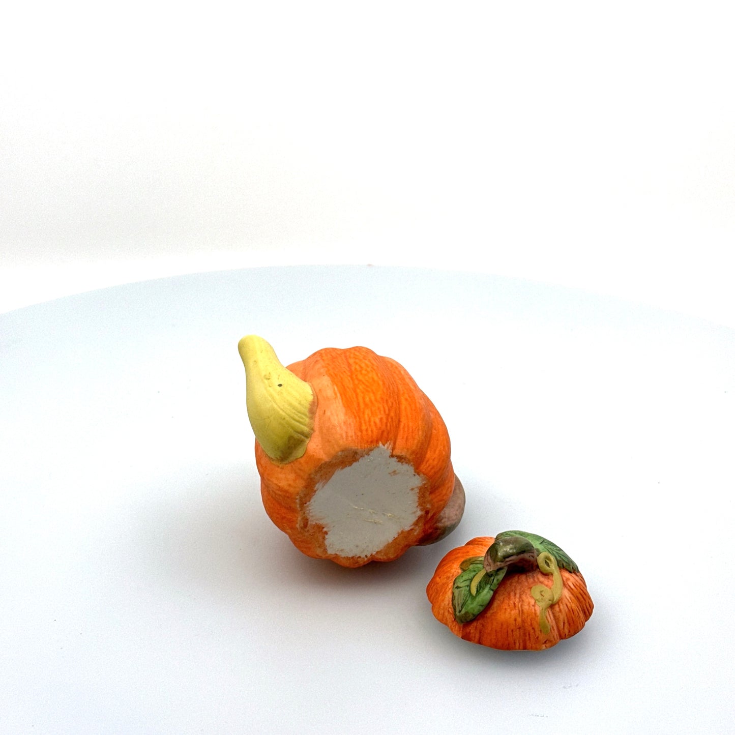 Handpainted | Miniature Pumpkin Teapot | Color: Orange | Pre-Owned/Vintage
