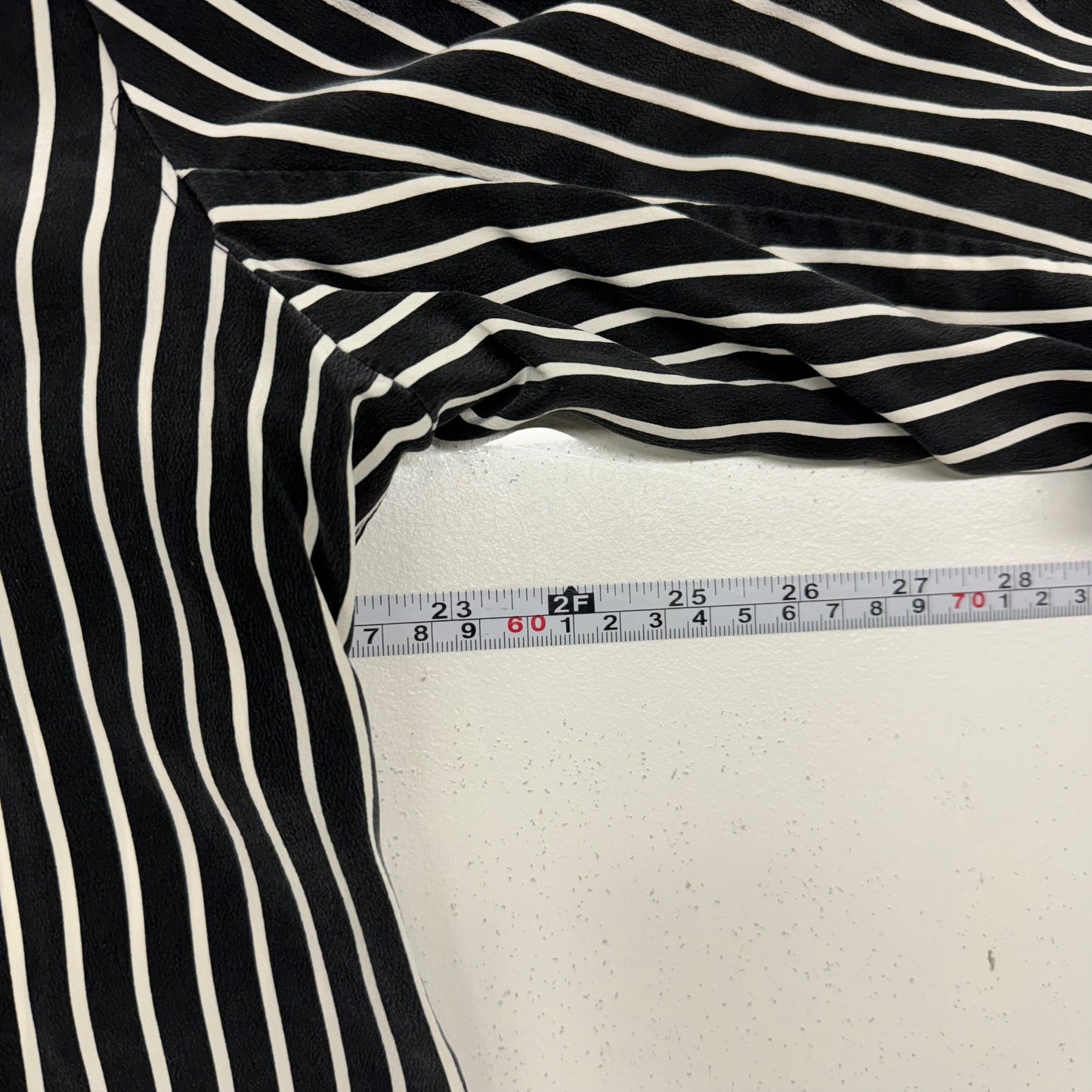 Vintage | Womens Striped Button-Up Silk Blouse | Size: XL | Color: Black/White | EUC