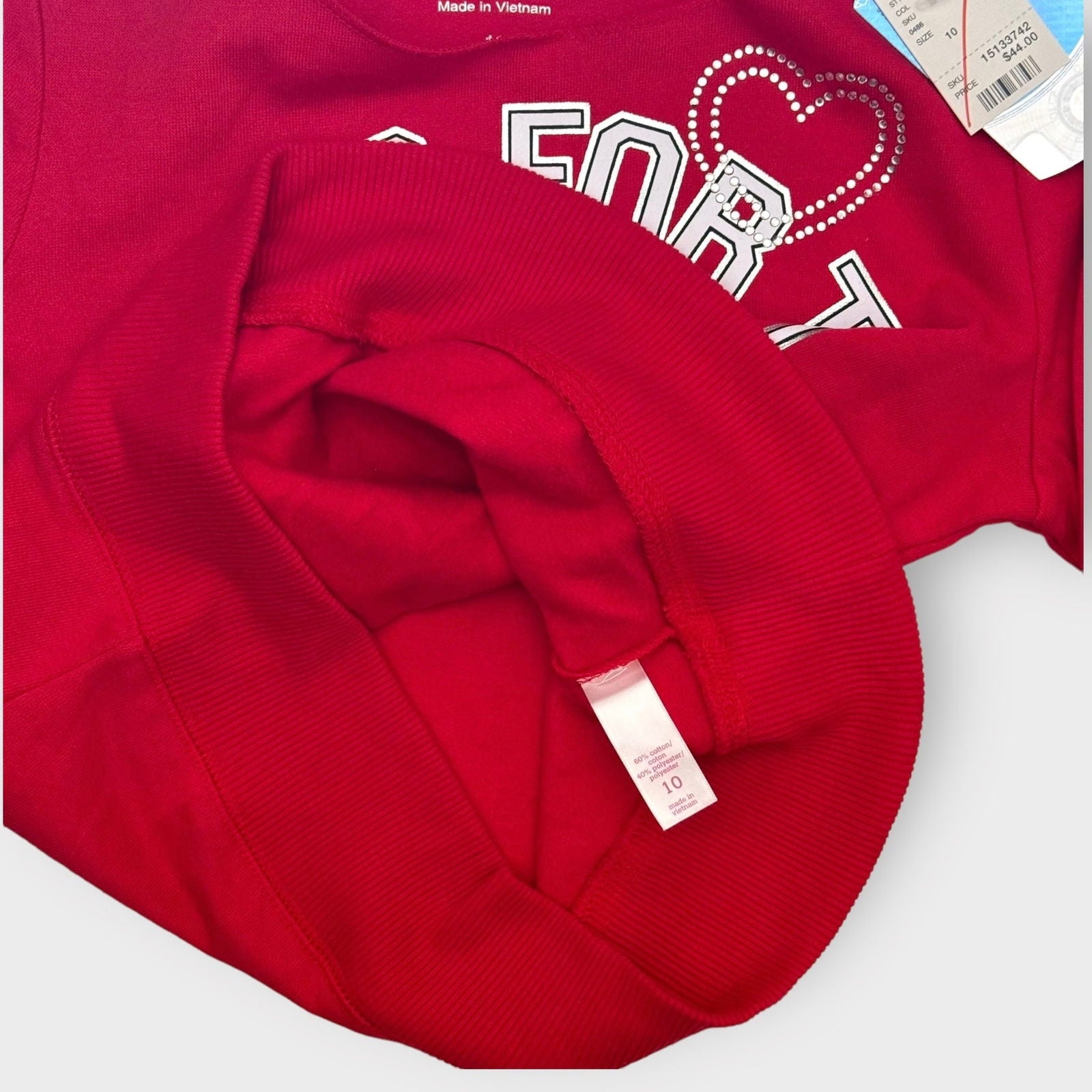 5th & Ocean | Torn Neck L/s Pullover Sweatshirt | 10 | Nebraska Huskers | Red | NWT -  | Buy at Parsimony Shoppes