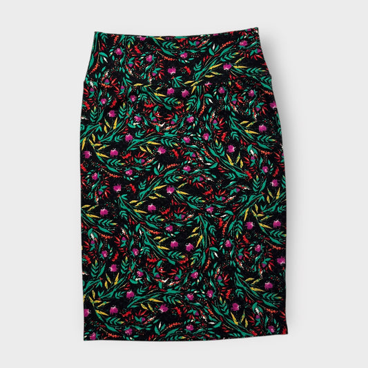 LuLaRoe Cassie Pencil Skirt - Black Multicolor Busy Floral - Women's S (4-6) - NWT