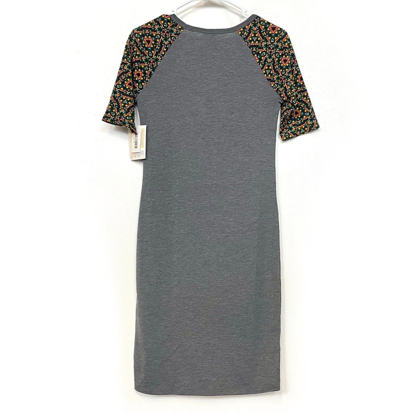 LuLaRoe Julia Bodycon Dress | XS (2-4) | Gray/Green | Floral | NWT