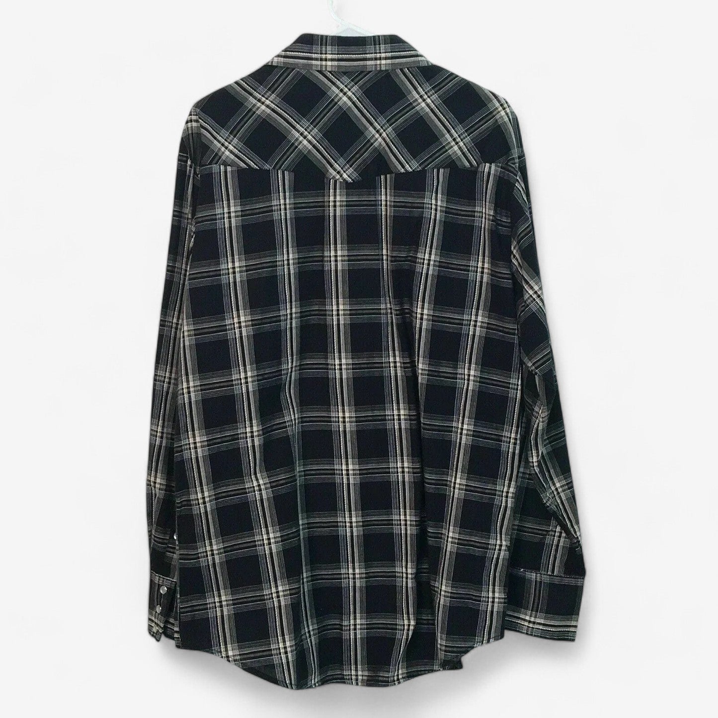Roper Men's Black/Brown Plaid Snap-Up Long Sleeve Western Shirt - Size XL