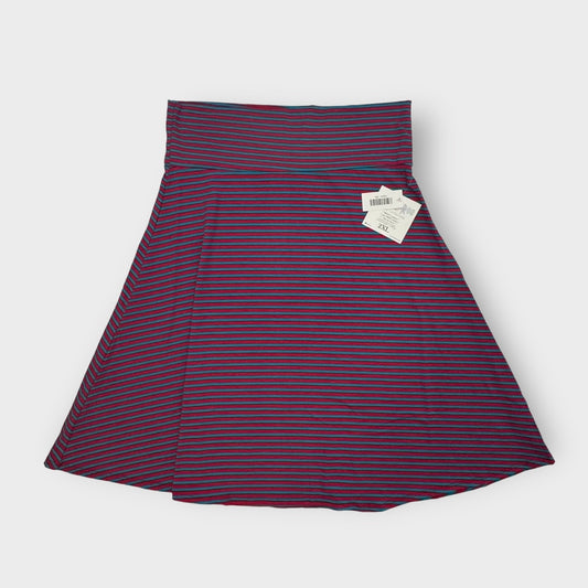 LuLaRoe Azure A-Line Skirt | 2XL (18-20) | Magenta/Blue Striped | NWT