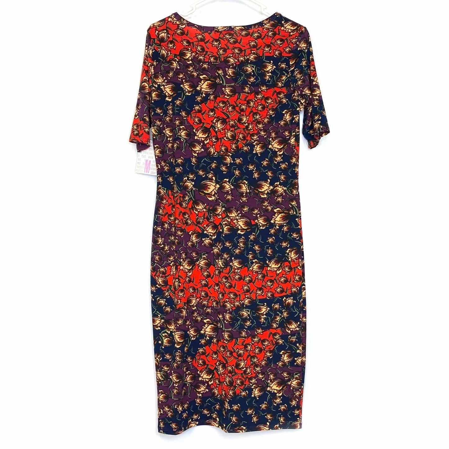 LuLaRoe Julia Bodycon Dress | M (8-10) | Purple/Red/Blue | Floral | NWT