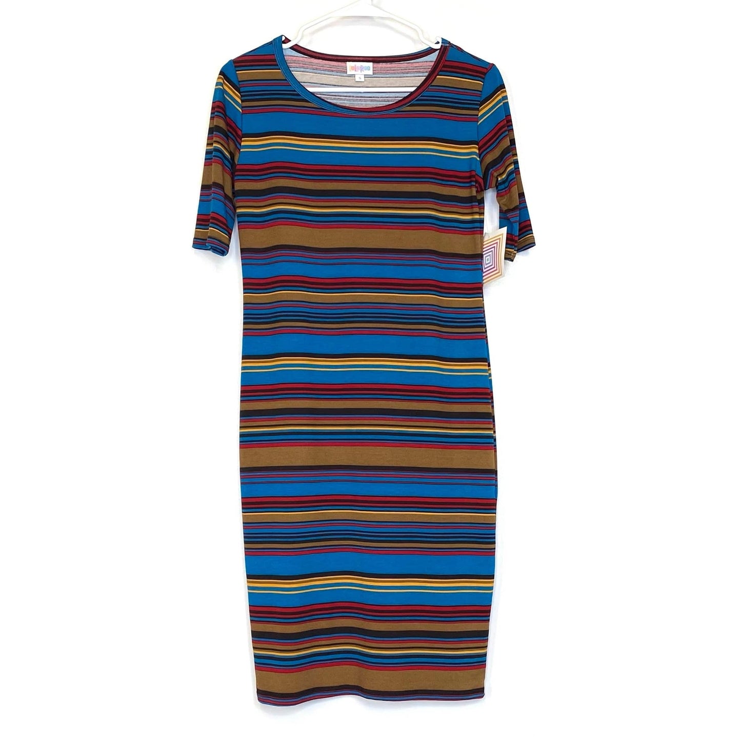LuLaRoe Julia Bodycon Dress | S (4-6) | Multicolor | Striped | NWT