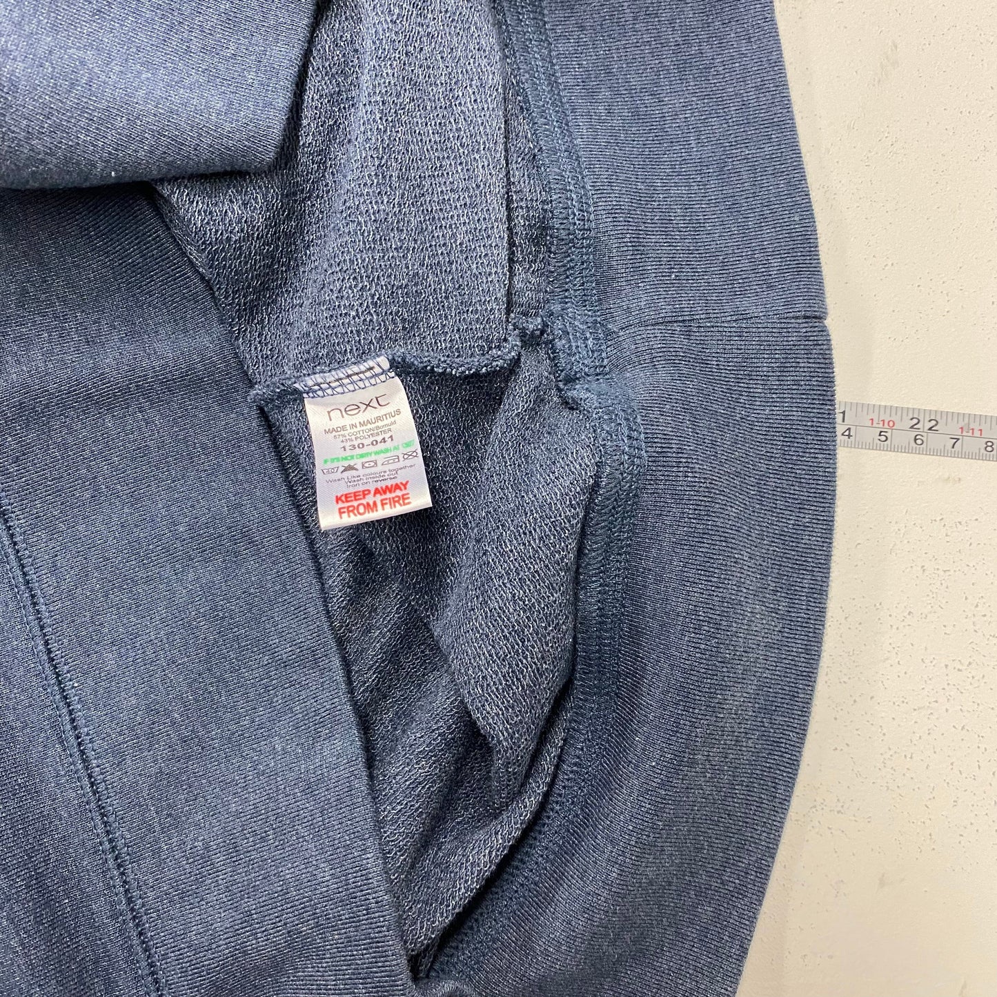 Next Mens Size L Grayish Blue Pullover Elbow-Patch Sweatshirt L/s